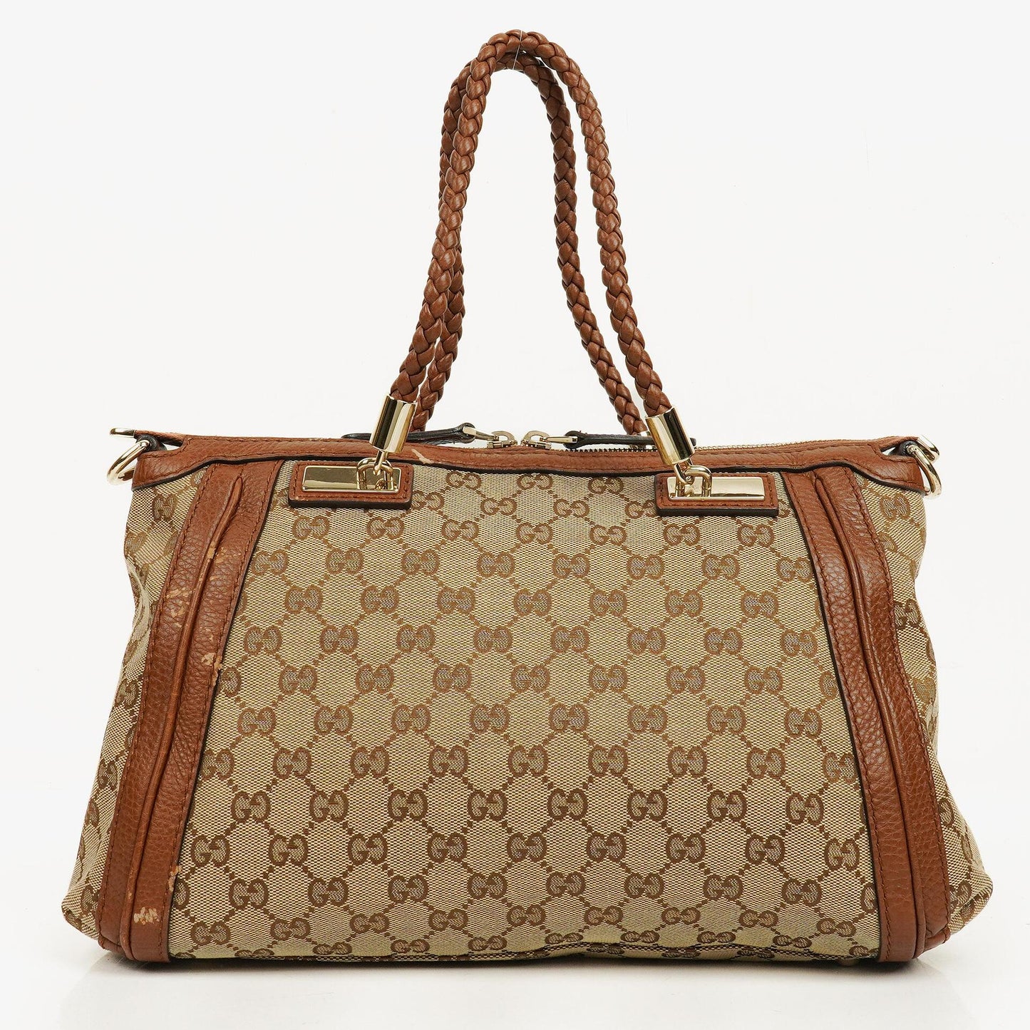 Gucci Bella Monogram Canvas Satchel Tote Bag