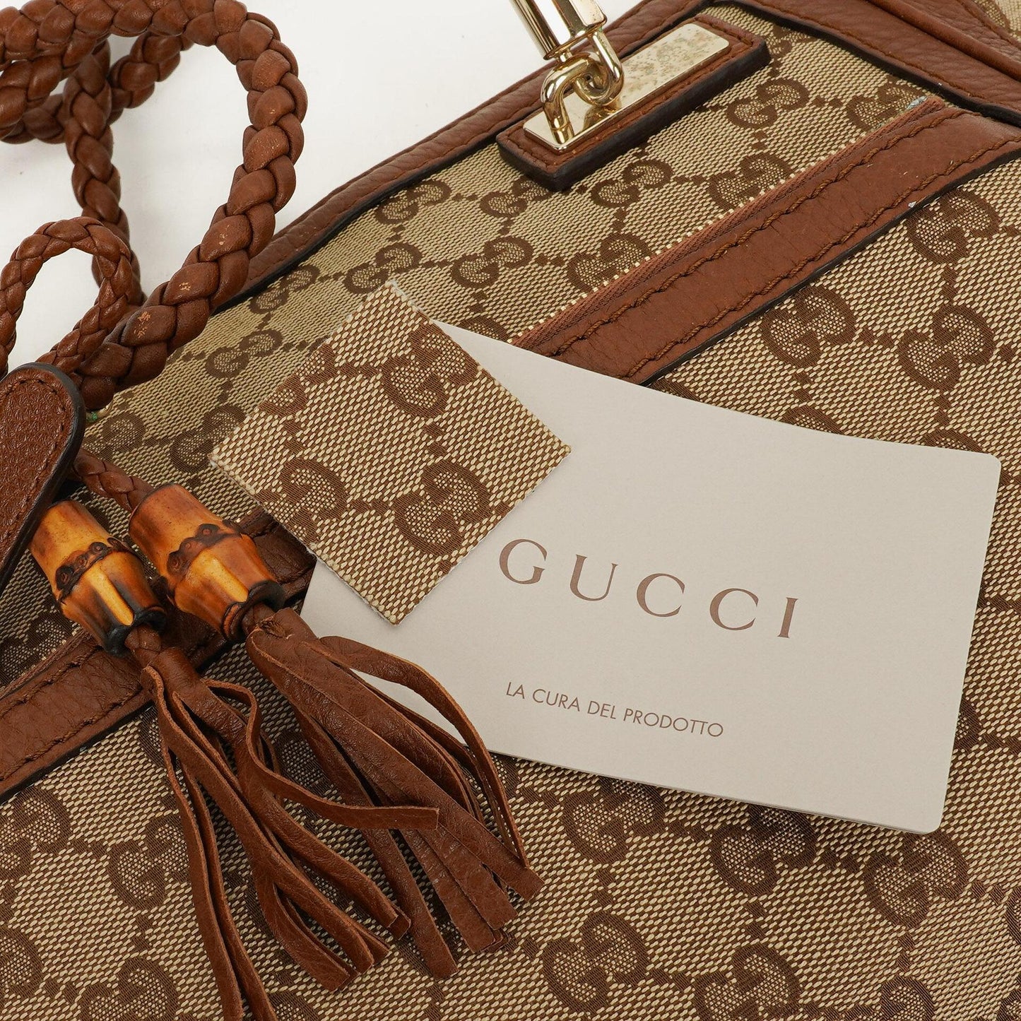 Gucci Bella Monogram Canvas Satchel Tote Bag