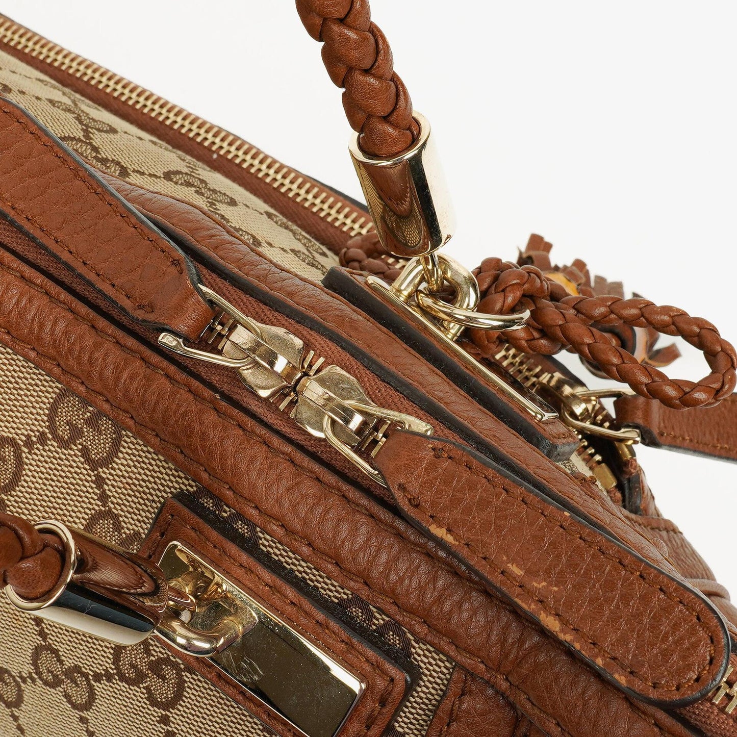 Gucci Bella Monogram Canvas Satchel Tote Bag