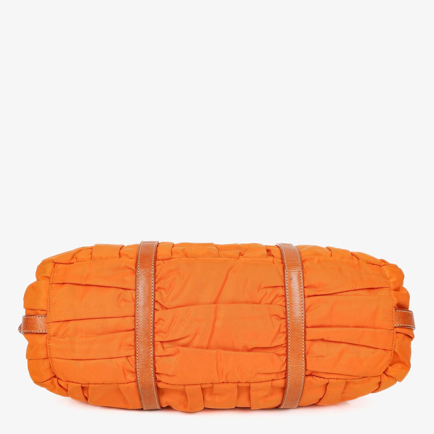 Prada Tessuto Gaufre Papaya Nylon Shoulder Bag